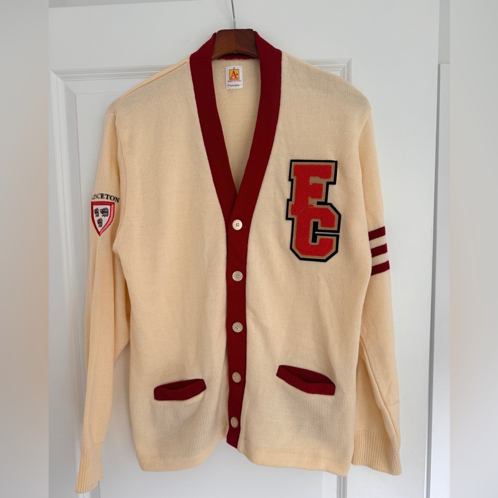 Vintage style Princeton university Forbes college letterman. Med